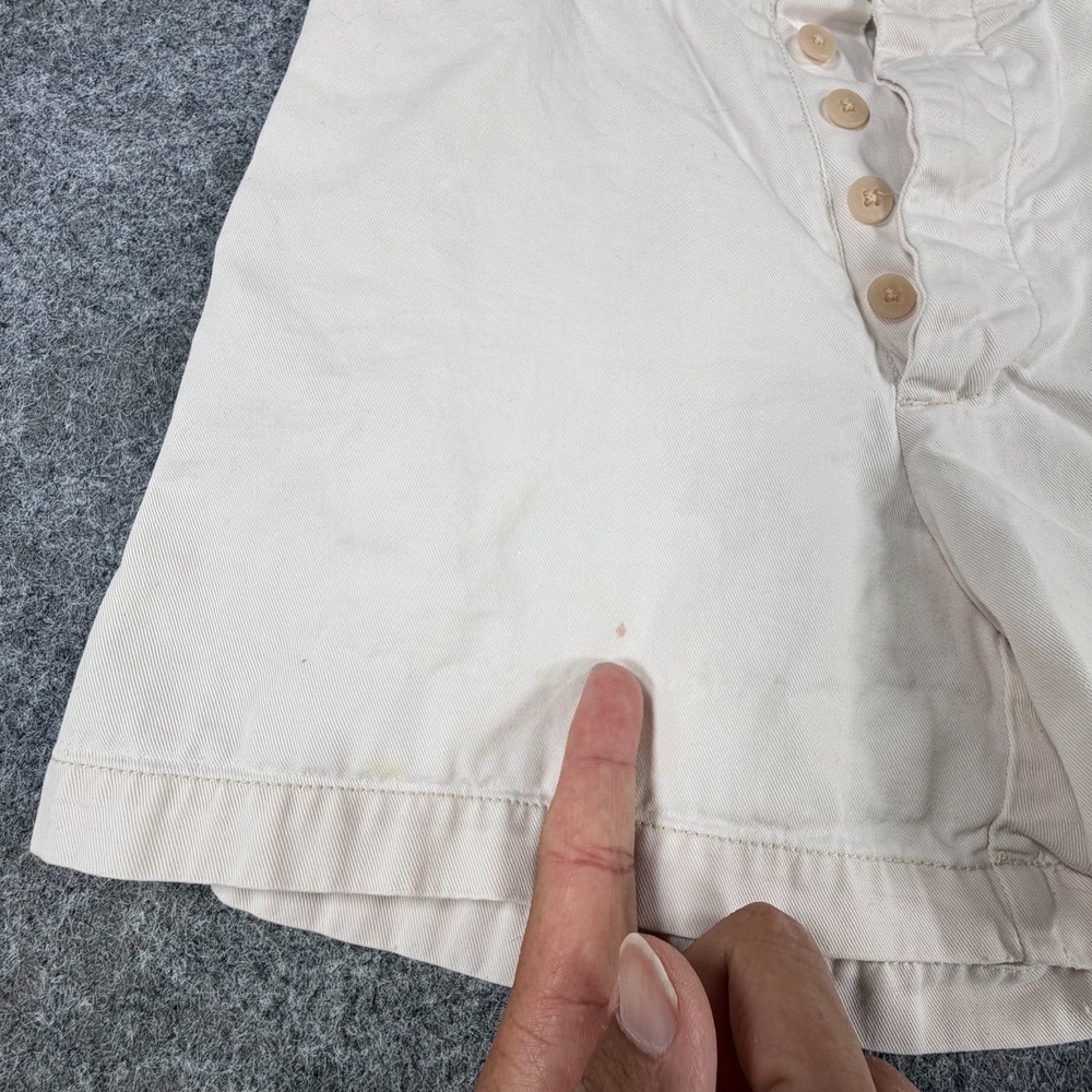 Gap Chino Shorts Womens 8 White Cotton Relaxed Fit Mid Rise Button Fly Outdoor - Picture 4 of 15